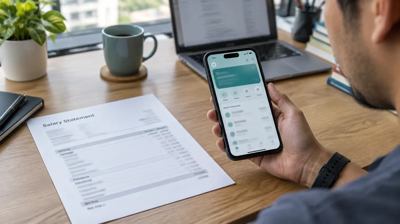 Membandingkan slip gaji dengan aplikasi perbankan